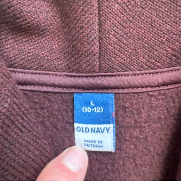 Old Navy Youth Kids Boy's Sweater Fleece Sweatshirt L LG Large 10 12 Burgundy - Picture 6 of 10